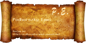 Podhorszky Emmi névjegykártya